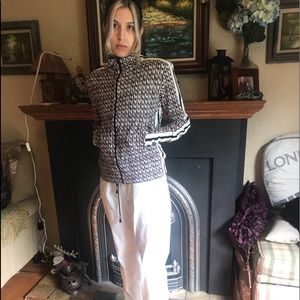 Norma Kamali signature side stripe turtle jacket